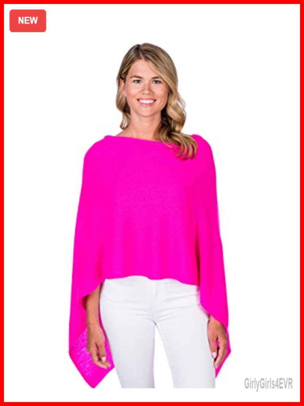 100% Cashmere Poncho Wrap Dress Topper One Size